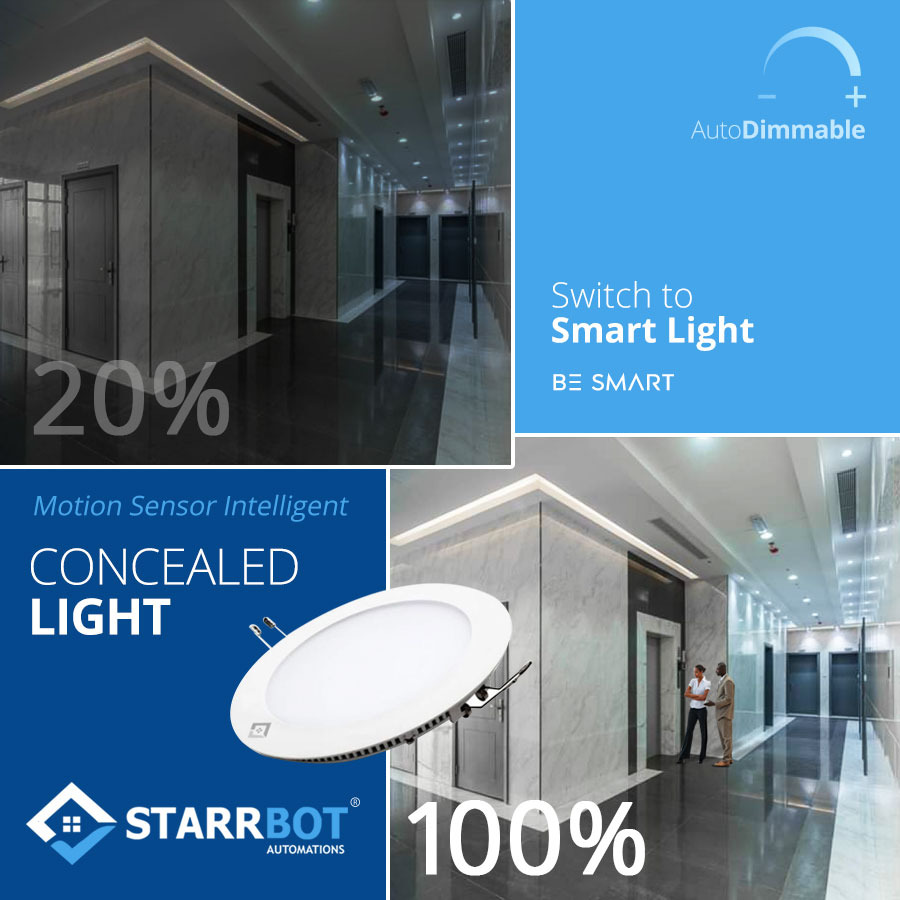 Motion Sensor Concealed Panel | 15W | 6 Inch | Aluminium Body LED Panel Light Concealed Type - Image 3